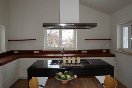 Kitchen with marble ceramic hob